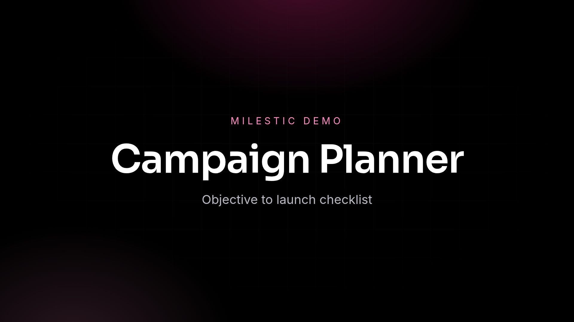 Campaign Planner demo